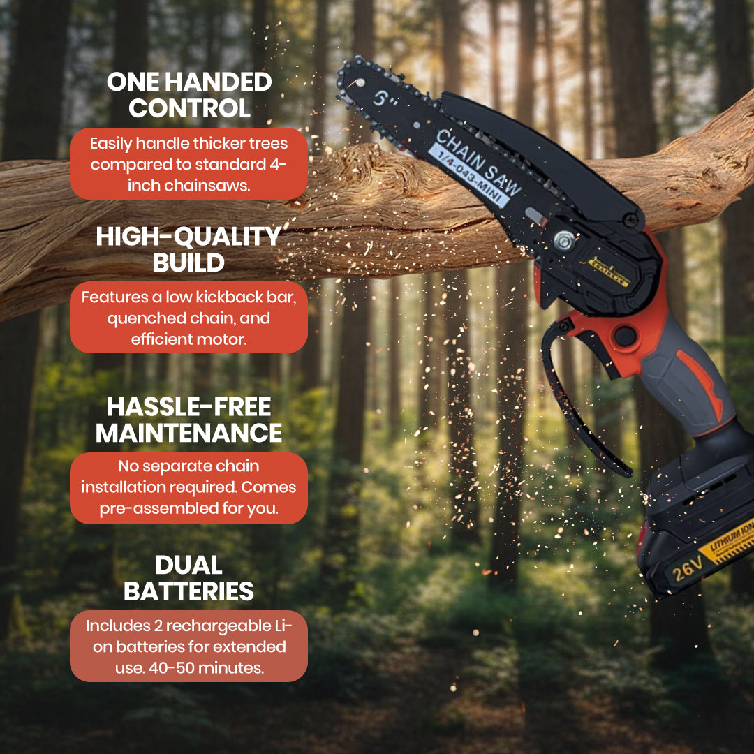 Aussies Premium 6 Inch Orange Cordless Electric Chainsaw