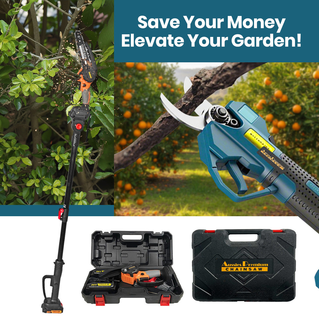 Aussies Premium 6 Inch Orange Cordless Electric Chainsaw