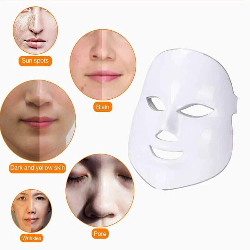 LED Light Face Mask Facial Skin Rejuvenation Therapy Anti Wrinkle