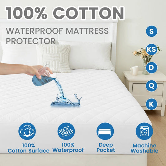 Quilted Waterproof Mattress Protector Cover