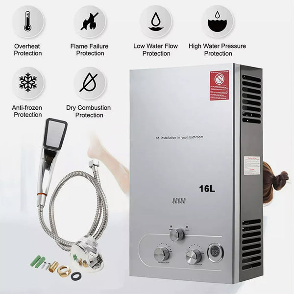 LPG Tankless Gas Hot Water Heater – Outdoor Portable Instant Shower System
