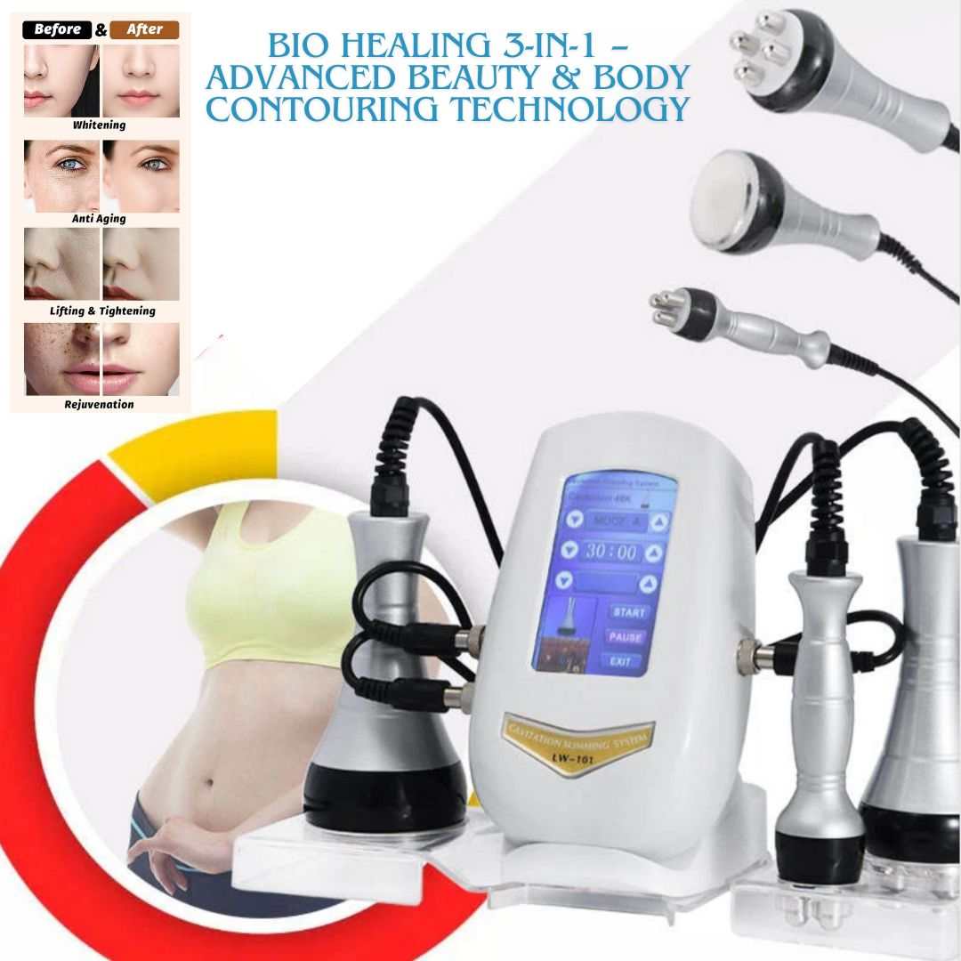 40K Cavitation & RF Fat Reduction machine with a white digital console, silver handpieces and black cables