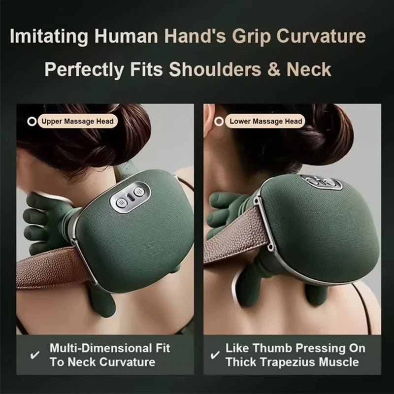 4D Bionic Kneading Neck & Shoulder Massager with Gentle Heat