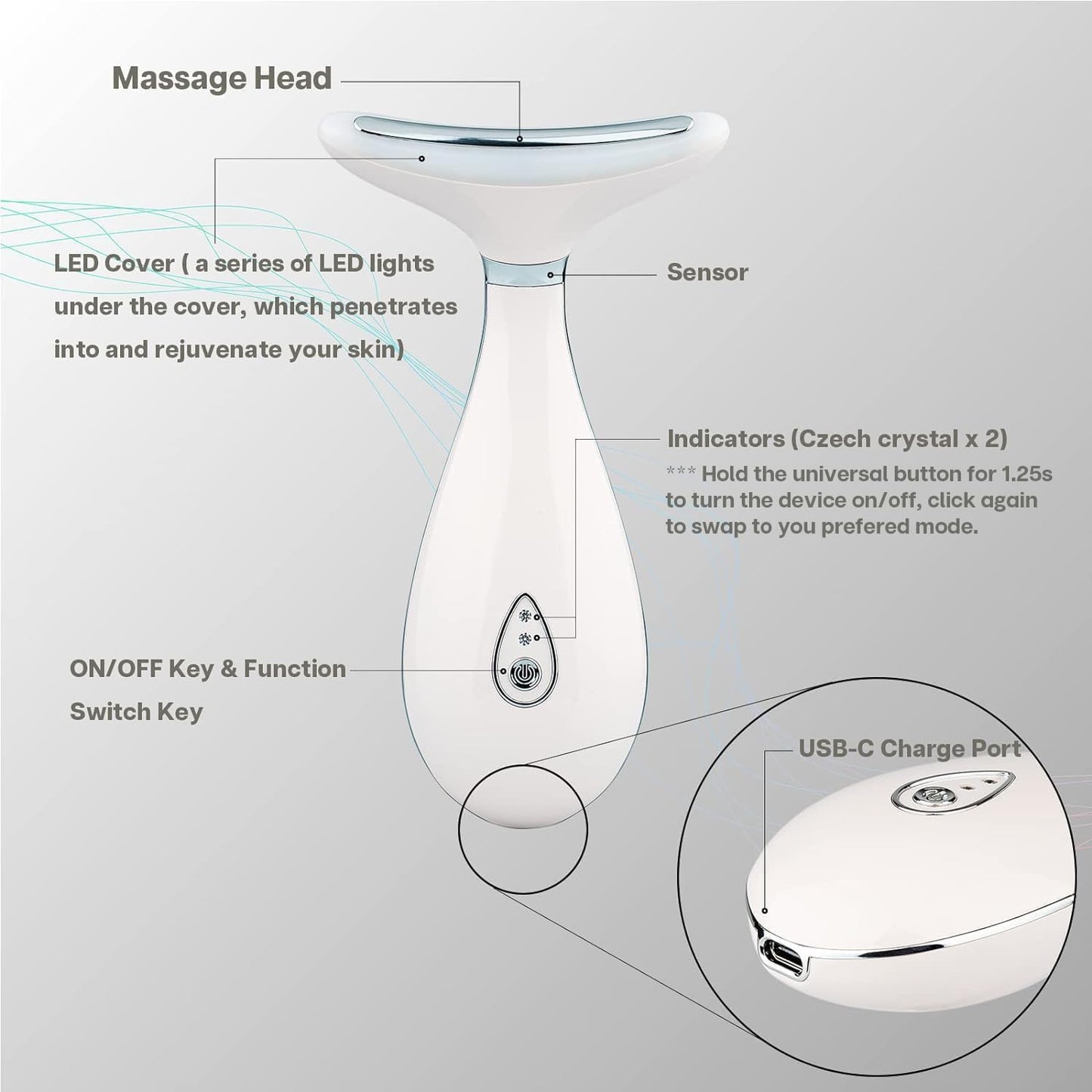 Bio Healing™ Neck, Face Massager – Anti-Aging, Lifting Skin Rejuvenation Device