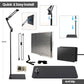 660nm Red + 850nm Infrared Red Light therapy lamp with black articulated arm, square LED panel, weighted base and mounting parts
