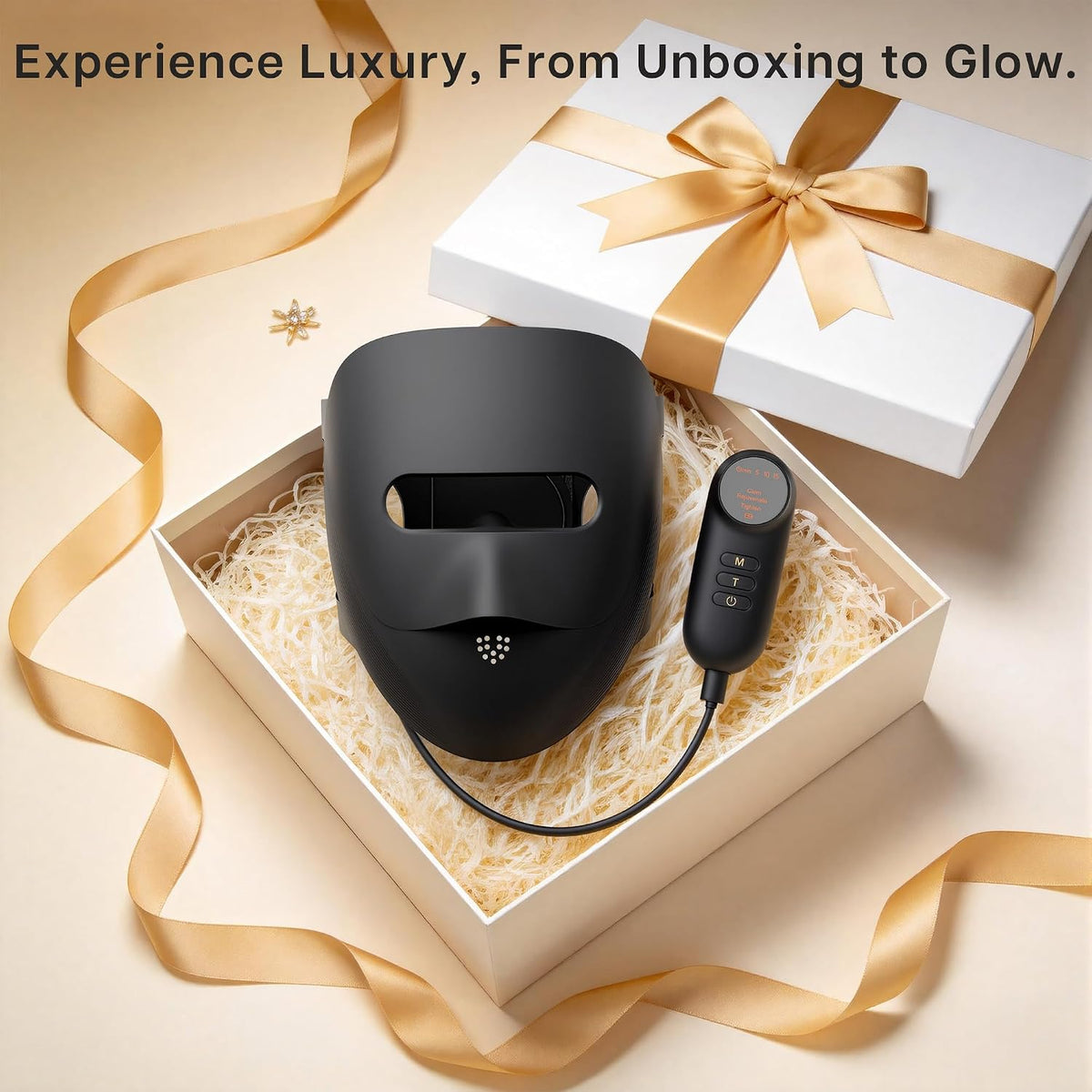 9D LED Face Mask – 328 LEDs, 4 Light Modes, Brown