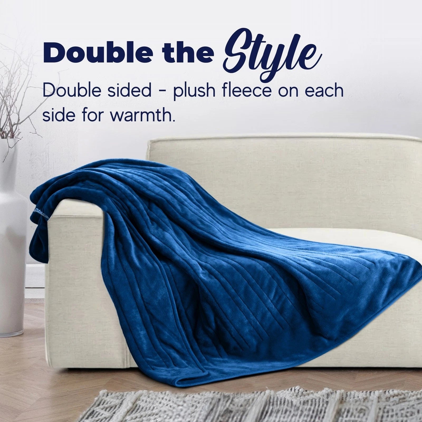 Aussies Premium Super Soft Coral Fleece Electric Heated Throw Blanket 200 x 180cm