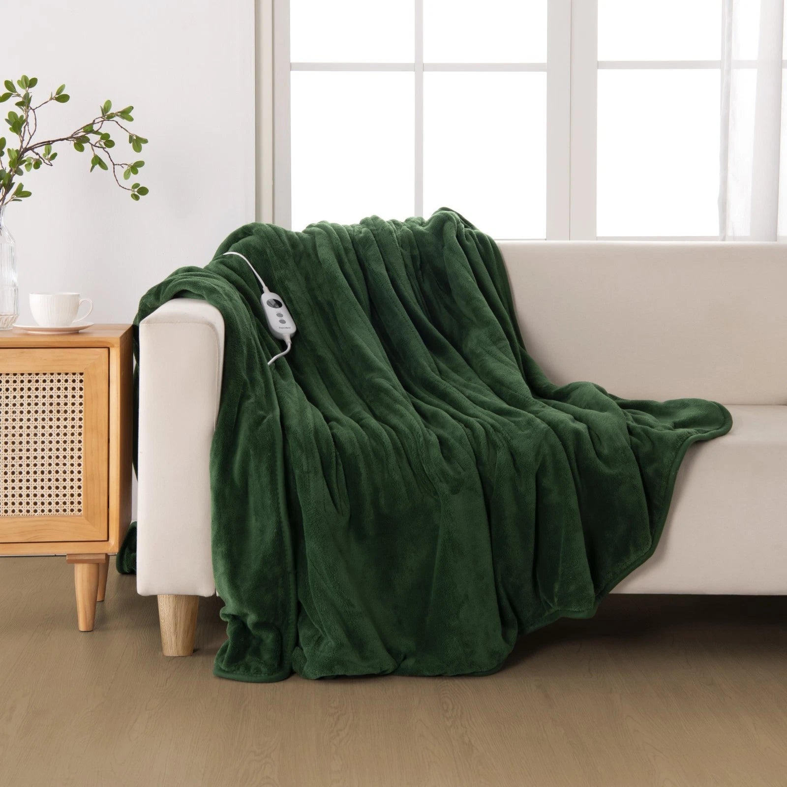 Super soft coral fleece heated blanket