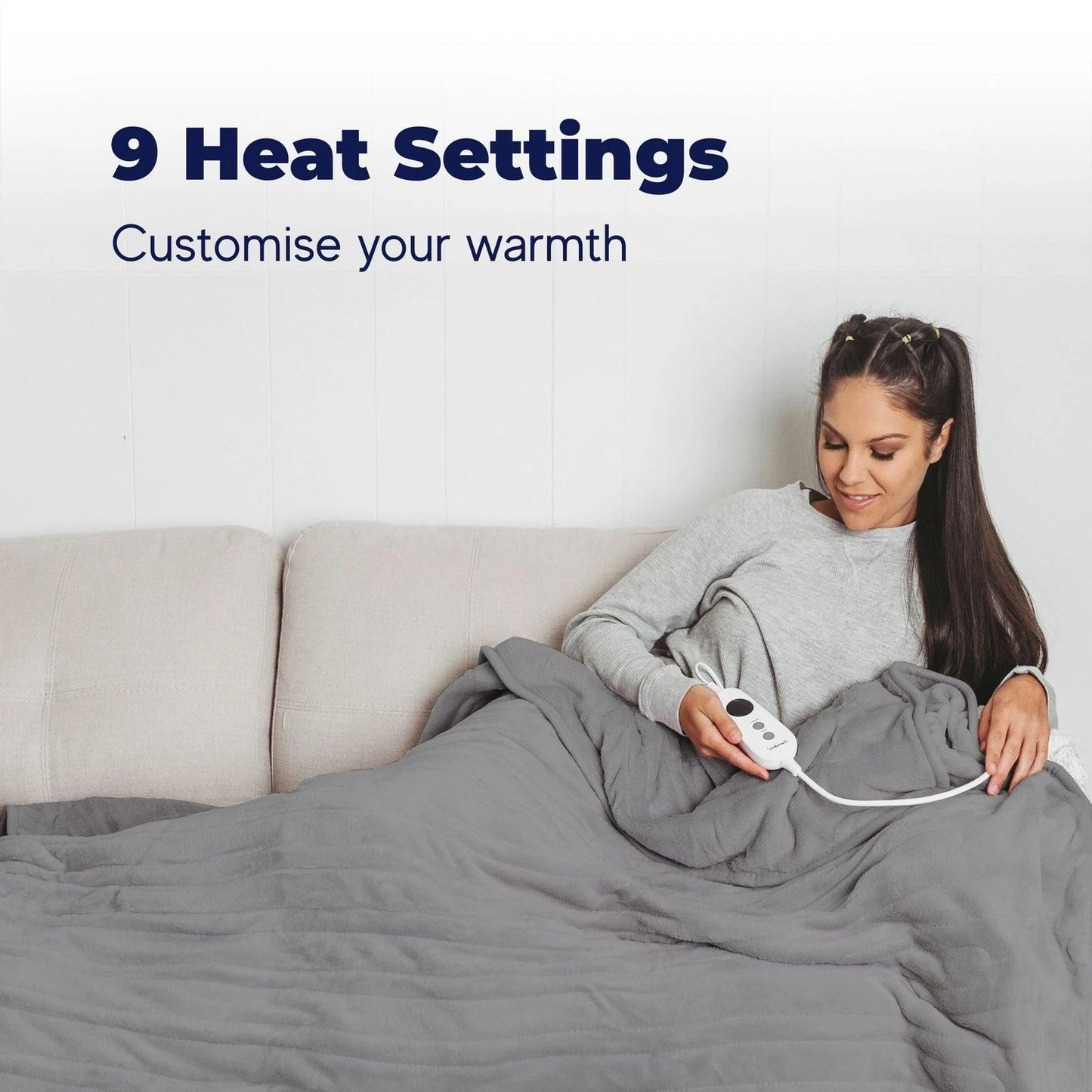 Aussies Premium Super Soft Coral Fleece Electric Heated Throw Blanket 200 x 180cm