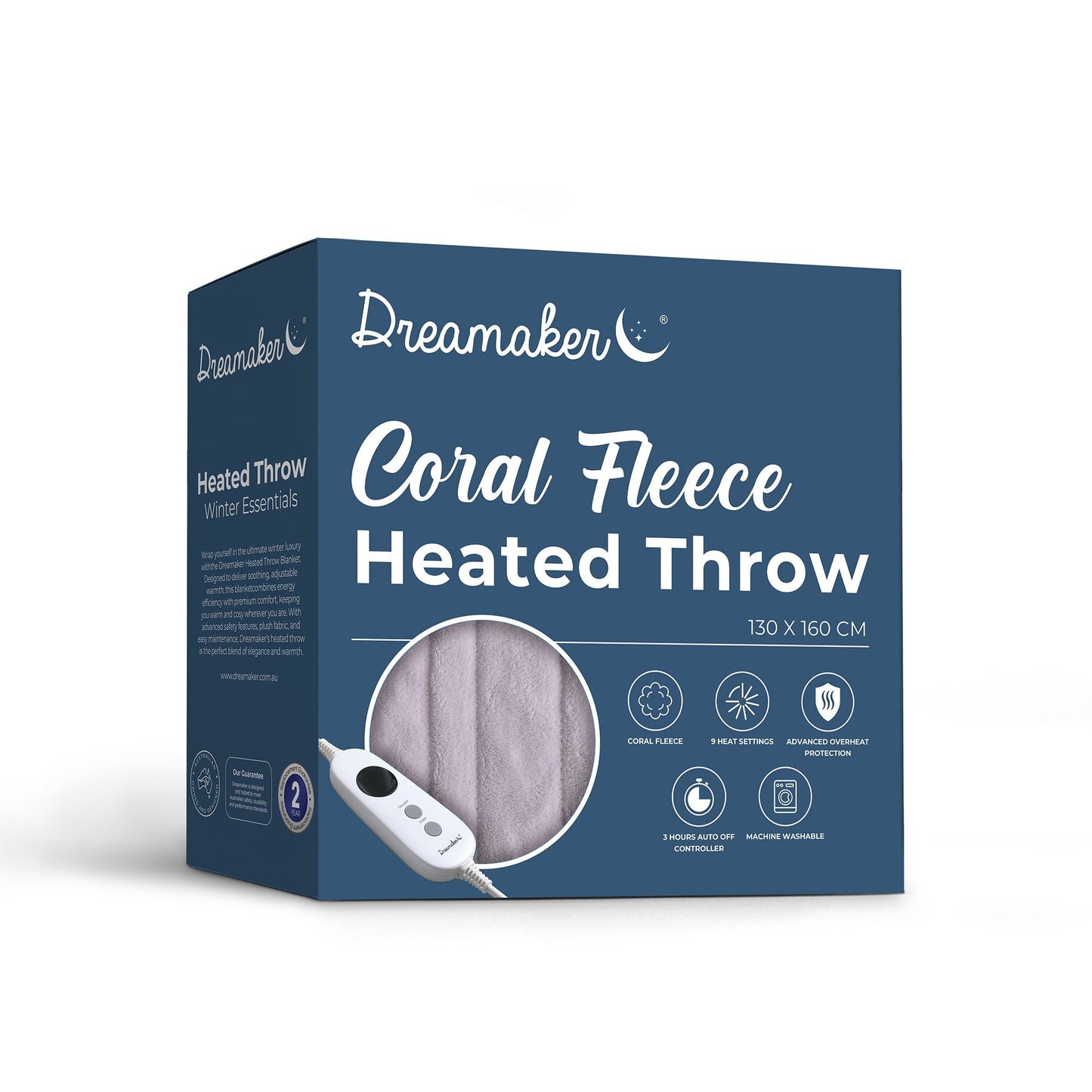 Aussies Premium Super Soft Coral Fleece Electric Heated Throw Blanket 200 x 180cm