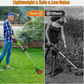 Australia’s No. 1 ElectricAus grass trimmer shown in green with a long silver shaft and red cutting head, compared with another trimmer