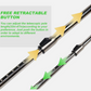 Electric grass trimmer telescopic pole in silver metal with black adjustment buttons and arrows showing extension and retraction; Australia’s No. 1 ElectricAus