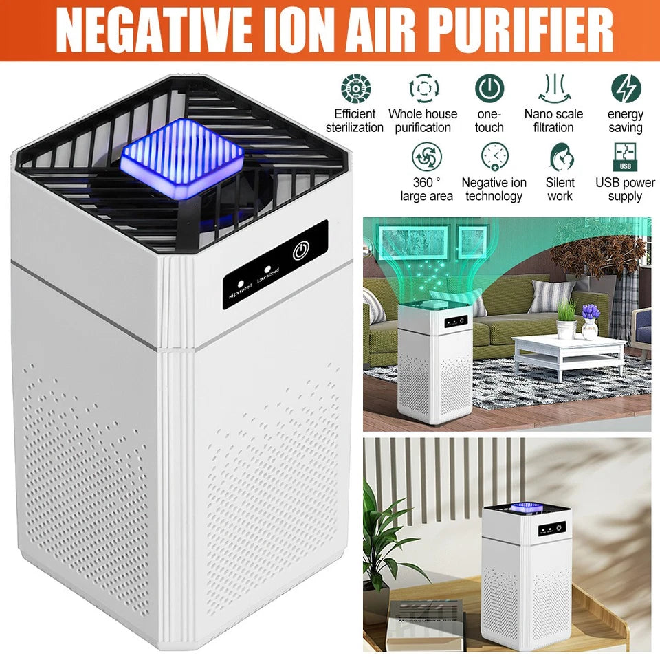 Compact Car Air Purifier with True HEPA Filter & Essential Oil Diffuser | 360° Air Intake & Low Noise