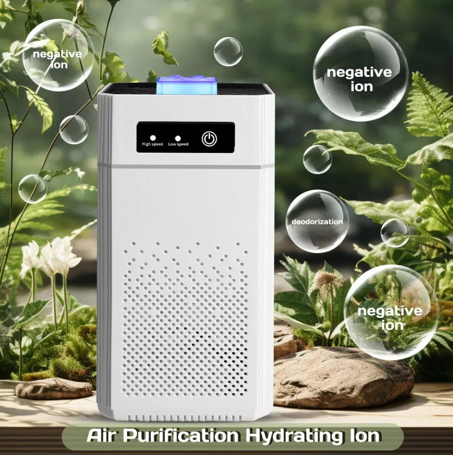 Compact Car Air Purifier with True HEPA Filter & Essential Oil Diffuser | 360° Air Intake & Low Noise