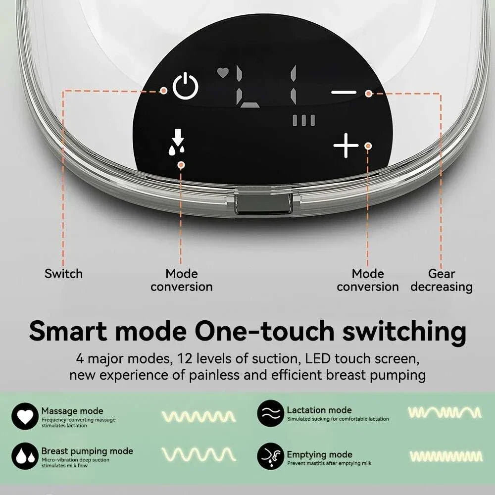 Quiet electric baby pump for discreet use