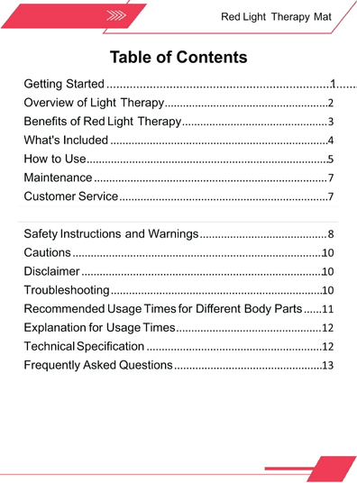 Red Light Therapy Large Mat, Full Body Infrared Light Therapy 50 x 100cm