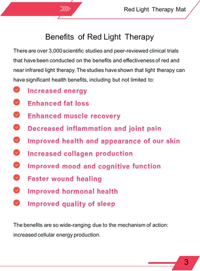 Red Light Therapy Large Mat, Full Body Infrared Light Therapy 50 x 100cm