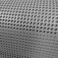 Retractable Safety Gate for Baby & Dog featuring gray woven mesh with a repeating square pattern and flexible construction