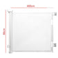 Retractable Safety Gate for Baby & Dog in white mesh with a slim frame, shown extended to 400 cm wide and 86 cm high