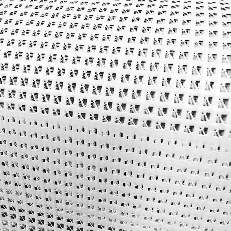 Retractable Safety Gate for Baby & Dog featuring close-up white woven mesh with a repeating square pattern