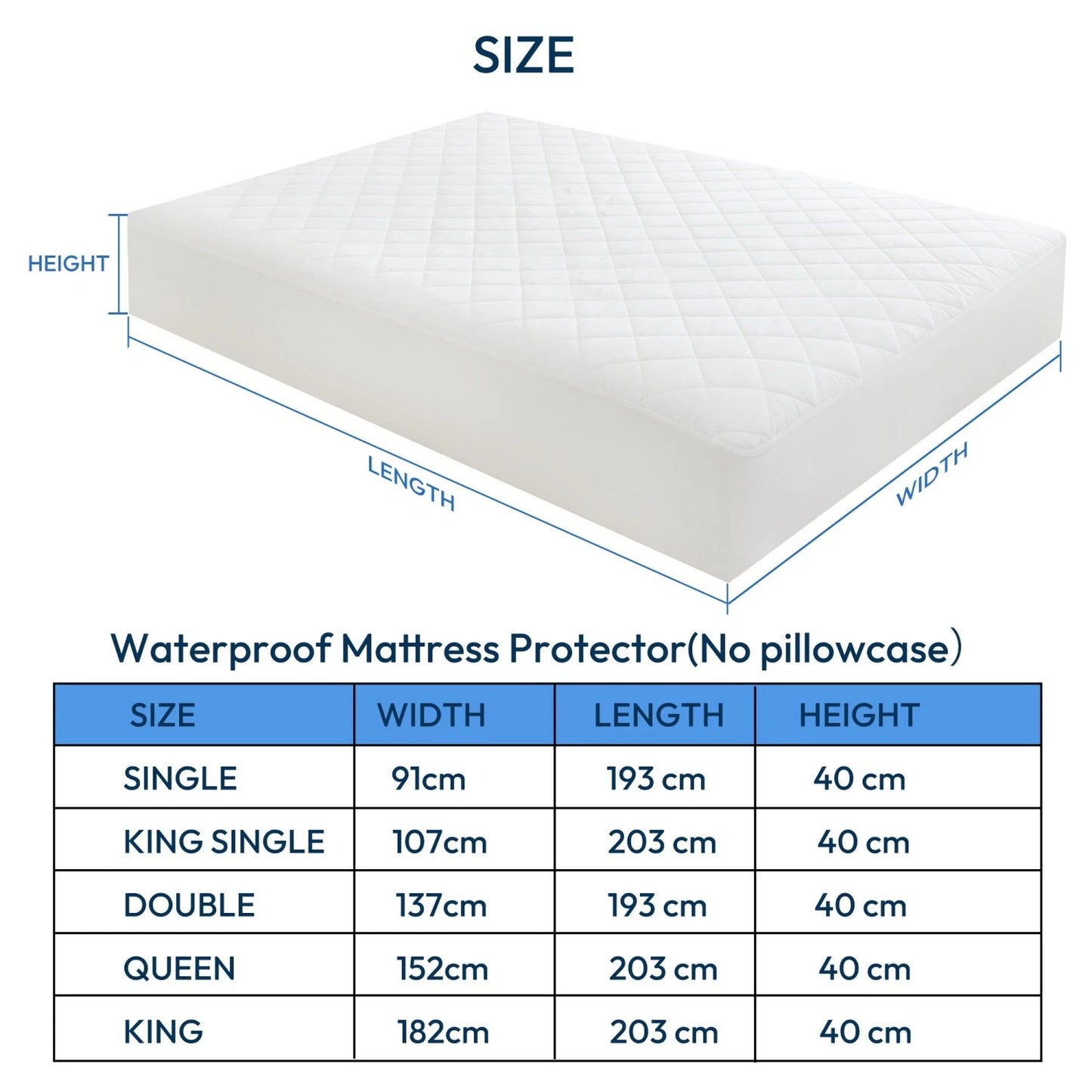 Quilted Waterproof Mattress Protector Cover