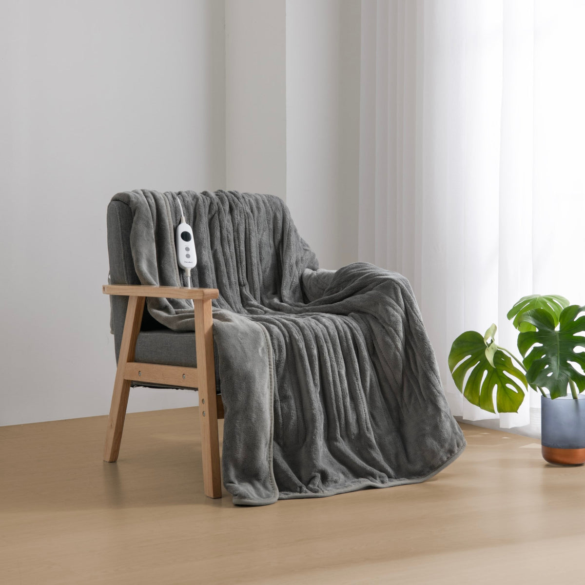Aussies Premium Super Soft Coral Fleece Electric Heated Throw Blanket 200 x 180cm