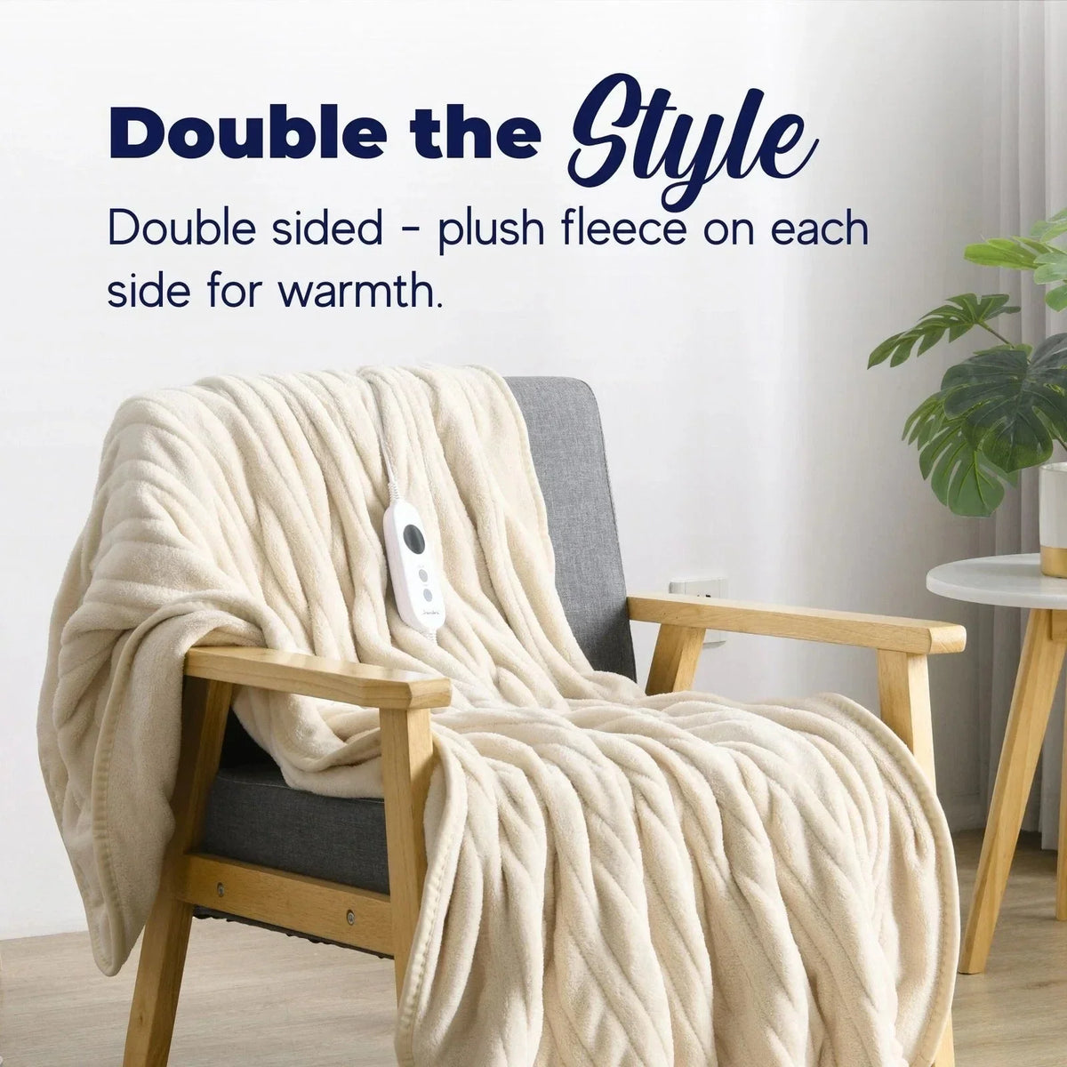 Aussies Premium Super Soft Coral Fleece Electric Heated Throw Blanket 200 x 180cm