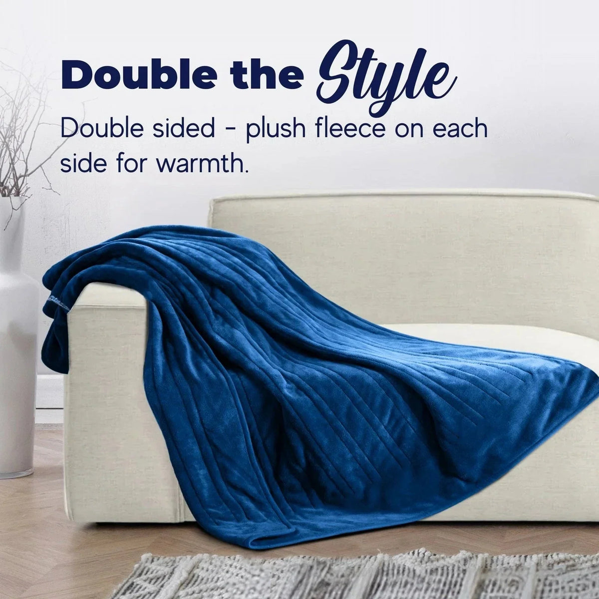 Aussies Premium Super Soft Coral Fleece Electric Heated Throw Blanket 200 x 180cm