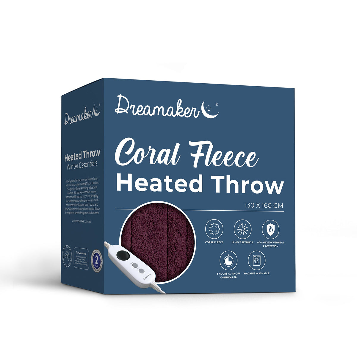 Energy-efficient electric heated throw blanket