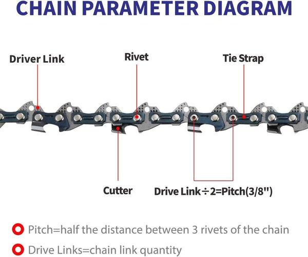 Chainsaw Chain Replacement, 6 Inch Chains, Aussies Premium Shop