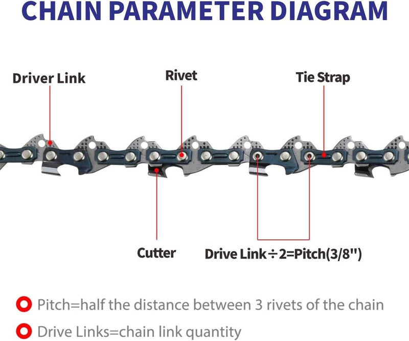 Chainsaw Chain Replacement, 6 Inch Chains, Aussies Premium Shop